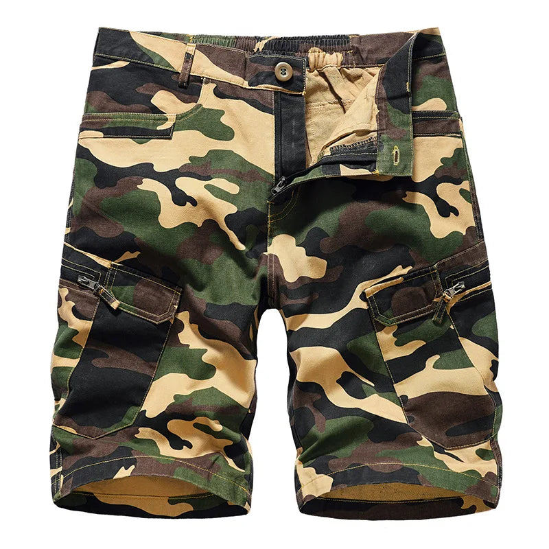 Summer New Men's Cargo Shorts European Size Camouflage Loose Size Casual Five Quarter Pants