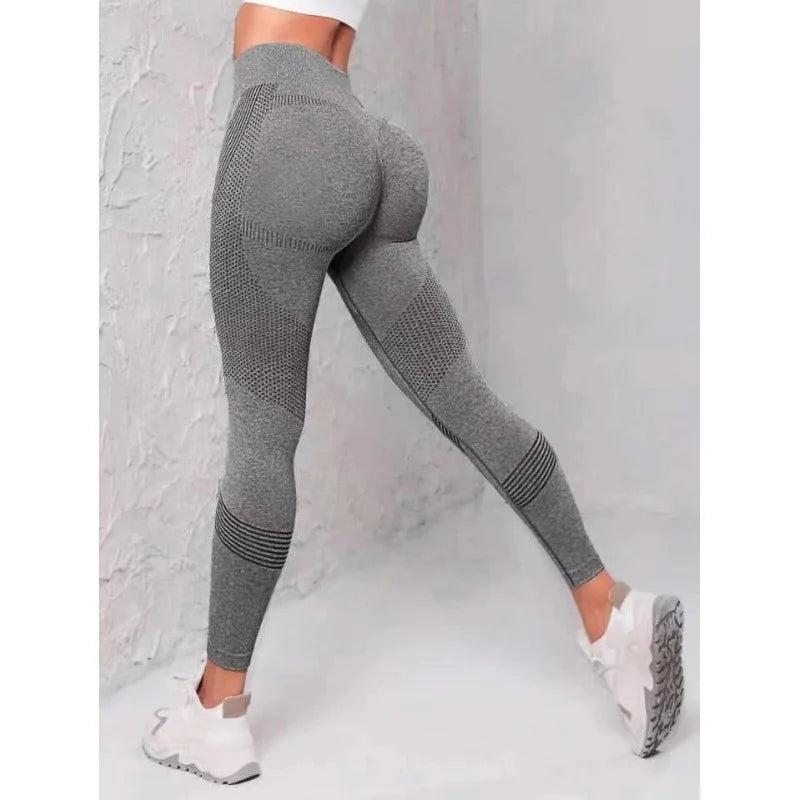 High Waisted Seamless Stretch Athletic Yoga Pants Leggings Ultra Breathable Quick-Drying for Running Fitness Solid Colors