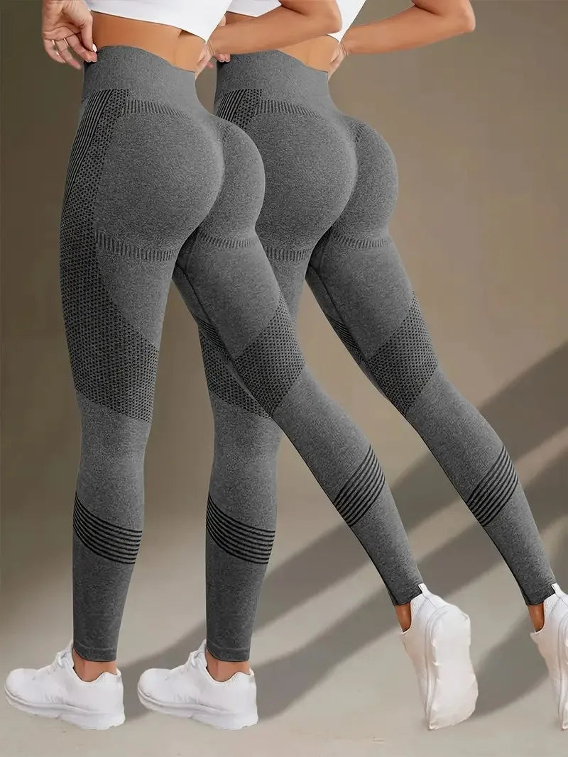 High Waisted Seamless Stretch Athletic Yoga Pants Leggings Ultra Breathable Quick-Drying for Running Fitness Solid Colors