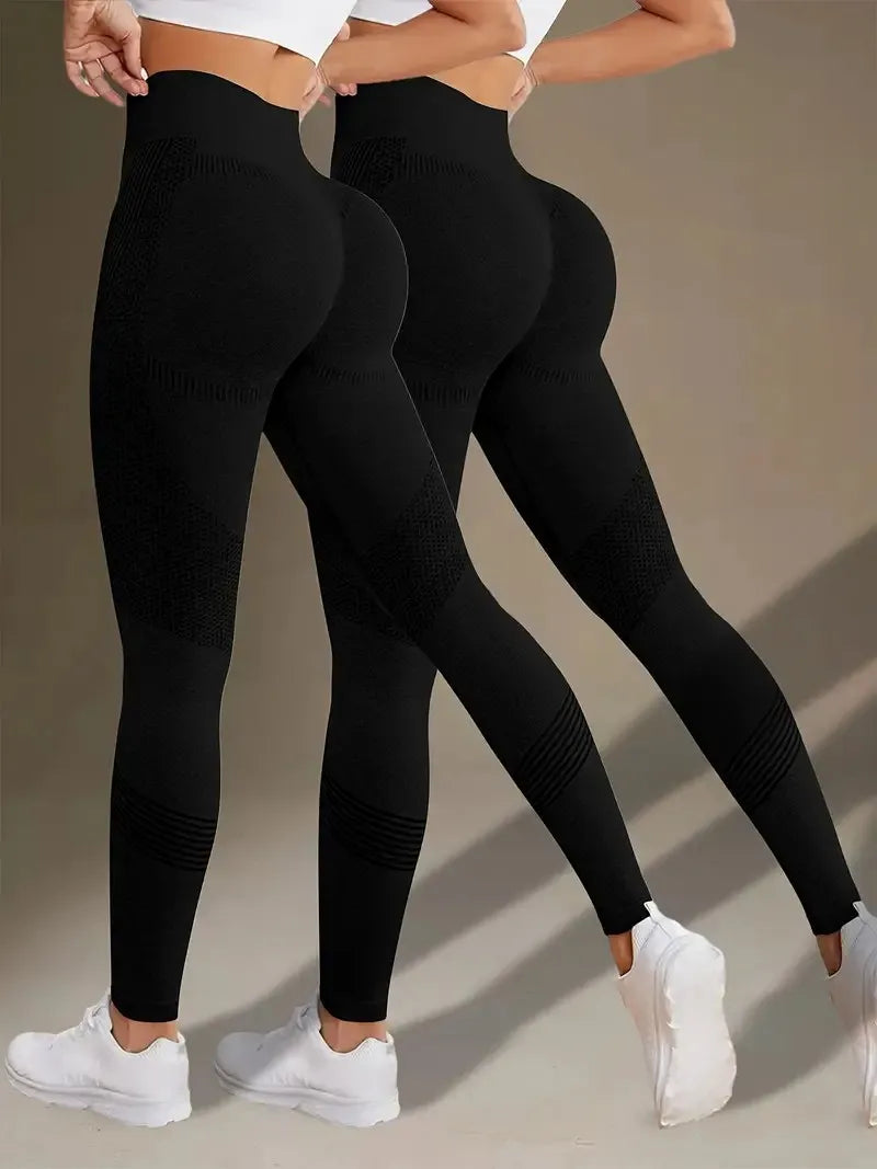 High Waisted Seamless Stretch Athletic Yoga Pants Leggings Ultra Breathable Quick-Drying for Running Fitness Solid Colors