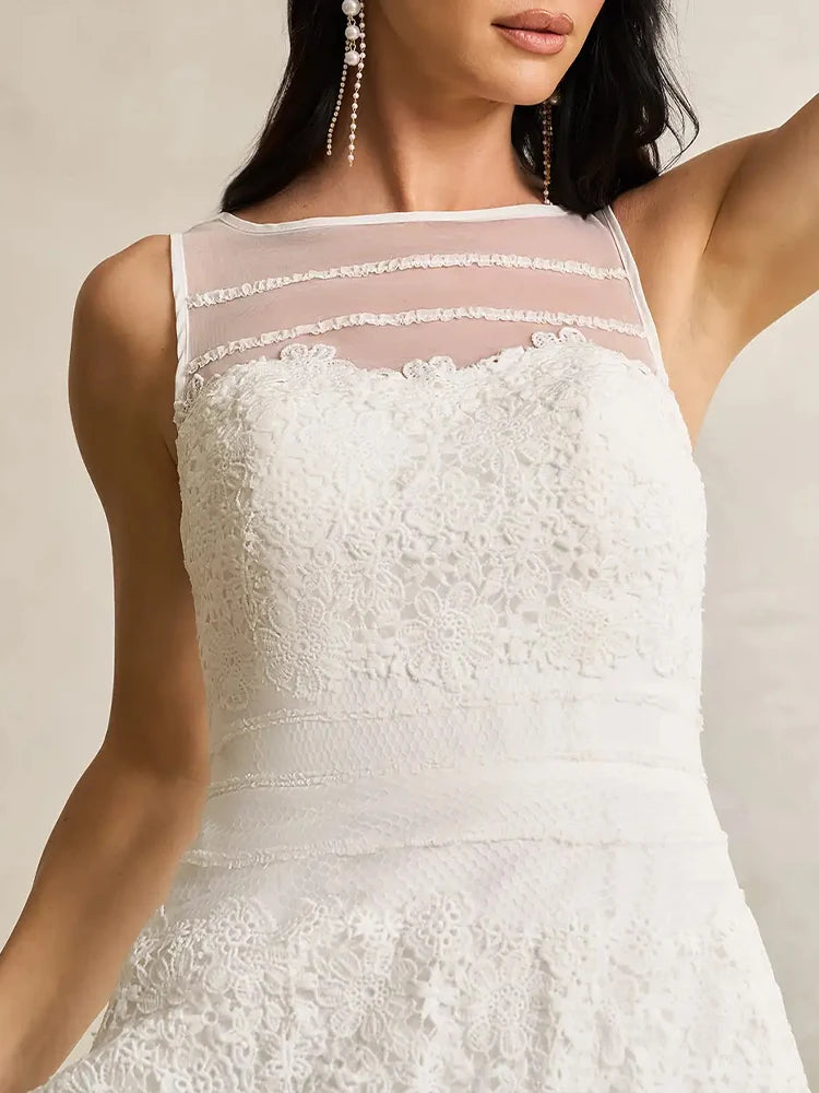 Women's Bridal Wedding A-Line Sweetheart Lace Tulle Elegant Romantic Wedding Dress Formal Guest Dress Party Evening Dress