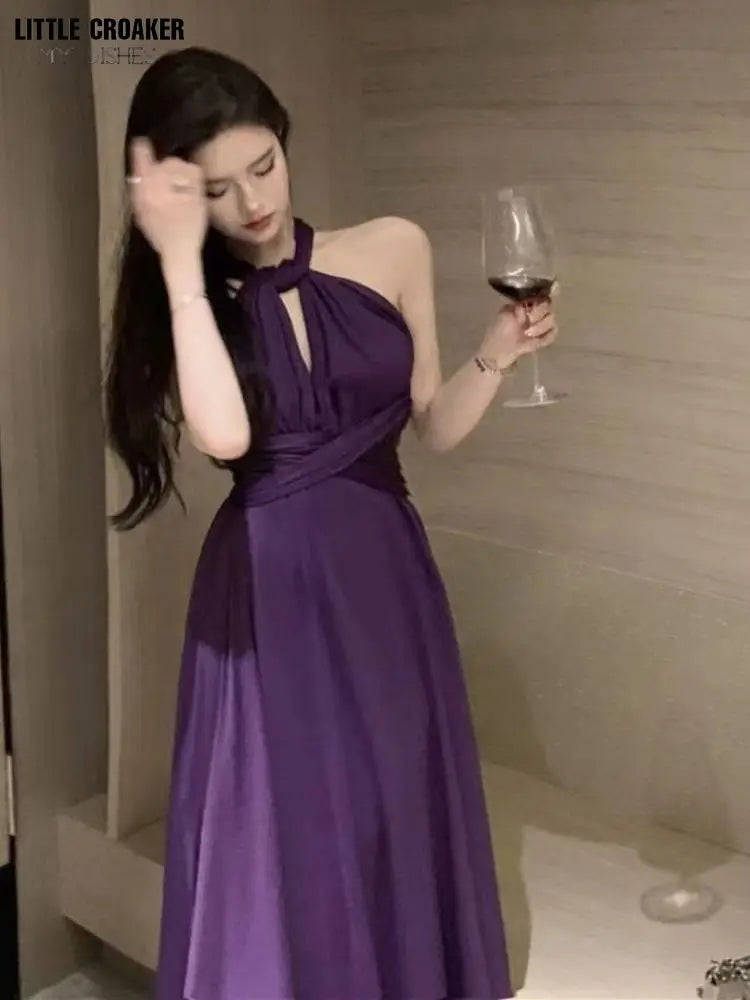 Multiple Ways To Wear Black Green Red Dark Purple Simple Prom Dress Women Sexy Bandage Dresses 2024