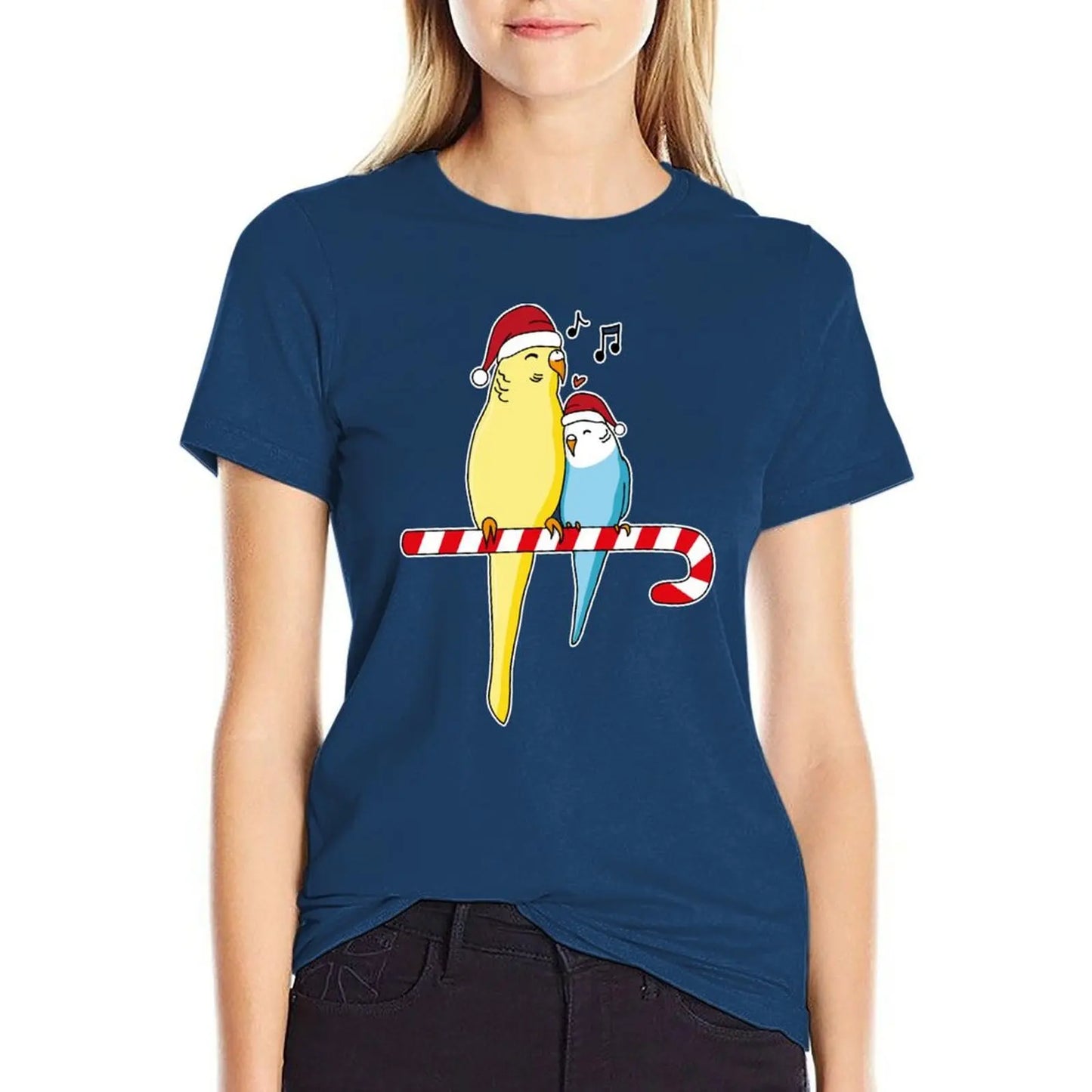 Christmas Budgie budgerigar bird parakeet gift idea T-Shirt kawaii clothes animal prinfor blanks Woman fashion