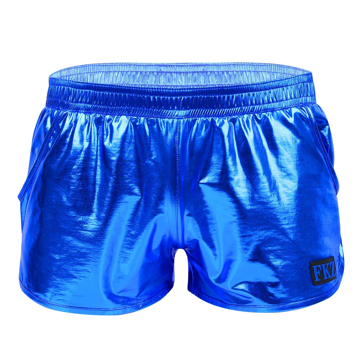 Mens Holographic Shiny Metallic Boxer Briefs Casual Loose Lounge Shorts Underwear Fashion Swim Trunks Bikini Swimwear