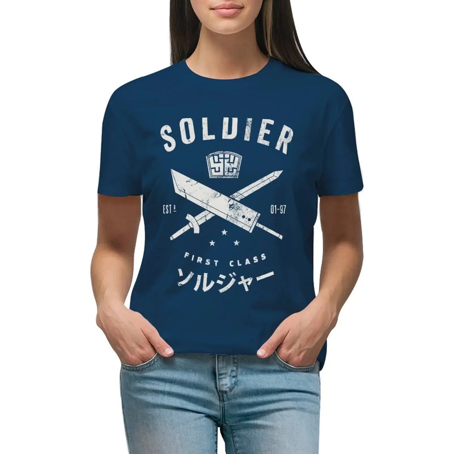 SOLDIER T-Shirt Short sleeve tee Female clothing t-shirt dress for Women graphic