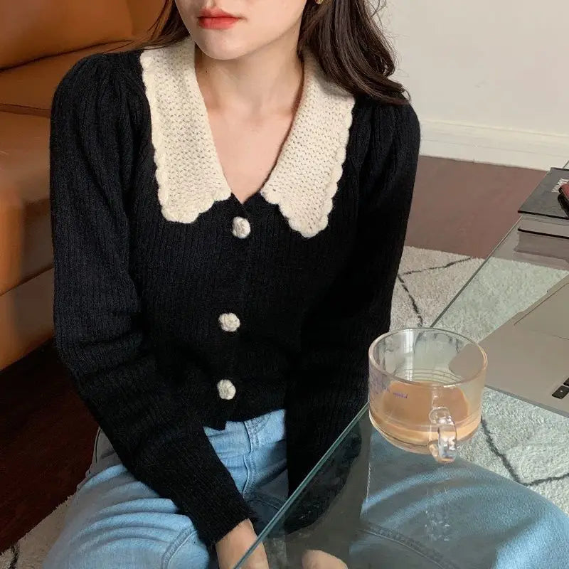 Cropped Sweaters Crochet Winter 2024 Trend Vintage Sweater Tops Cashmere V Neck Cardigans Woman Korean Cardigan Woman Knitted