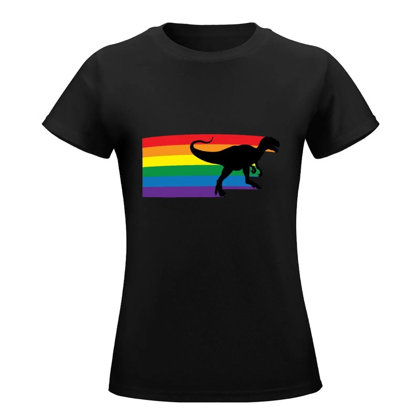 Rainbosaurus rex T-Shirt plus size tops tops Aesthetic clothing Womens graphic t shirts