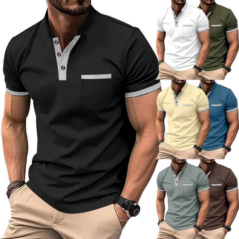 New  Summer Men Short Sleeved Polo Shirt Casual Solid Color T-shirt Men's Breathable Shirt For Men Modern Stylish Clothing S-3XL