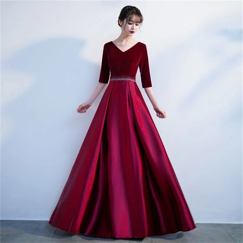 New Costume College Style Solo Performance Graduation Choral Costume Long Dress Choir Performance Banquet Full Dresses Elegant