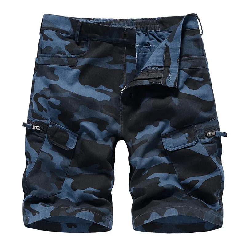 Summer New Men's Cargo Shorts European Size Camouflage Loose Size Casual  Five Quarter Pants