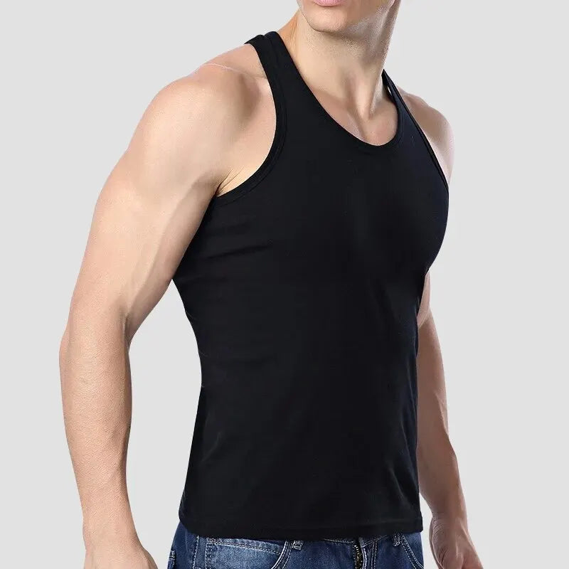 2024 New Men's Summer Lightweight Cotton Tight Vest Sports Casual Family Pajamas Outdoor Tight Top Breathable Quick Drying Vest