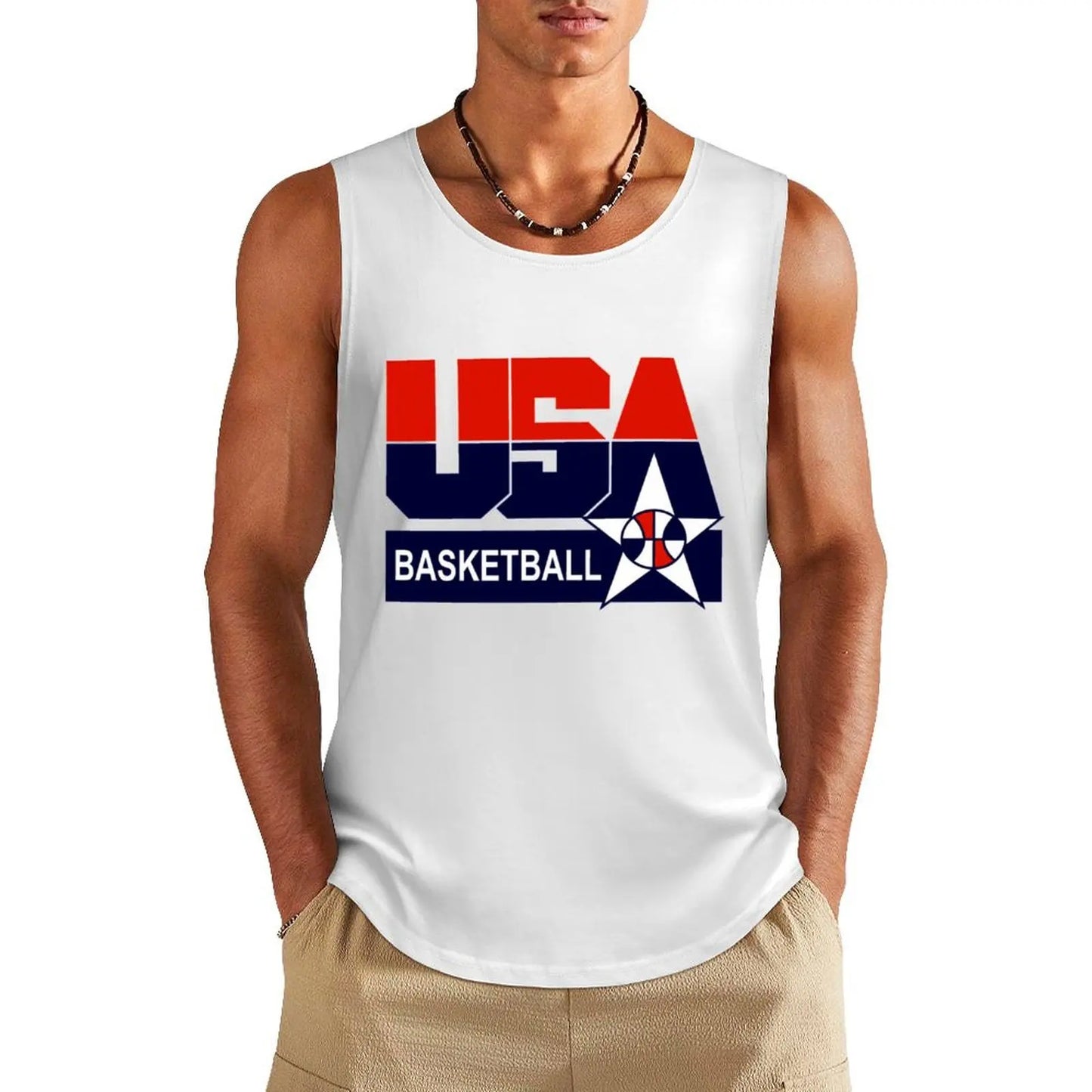 USA b a s k e t b a l l 1992 Dream Team Tank Top fitness clothing for men Men's summer clothes 2025 T-shirt Men's gym