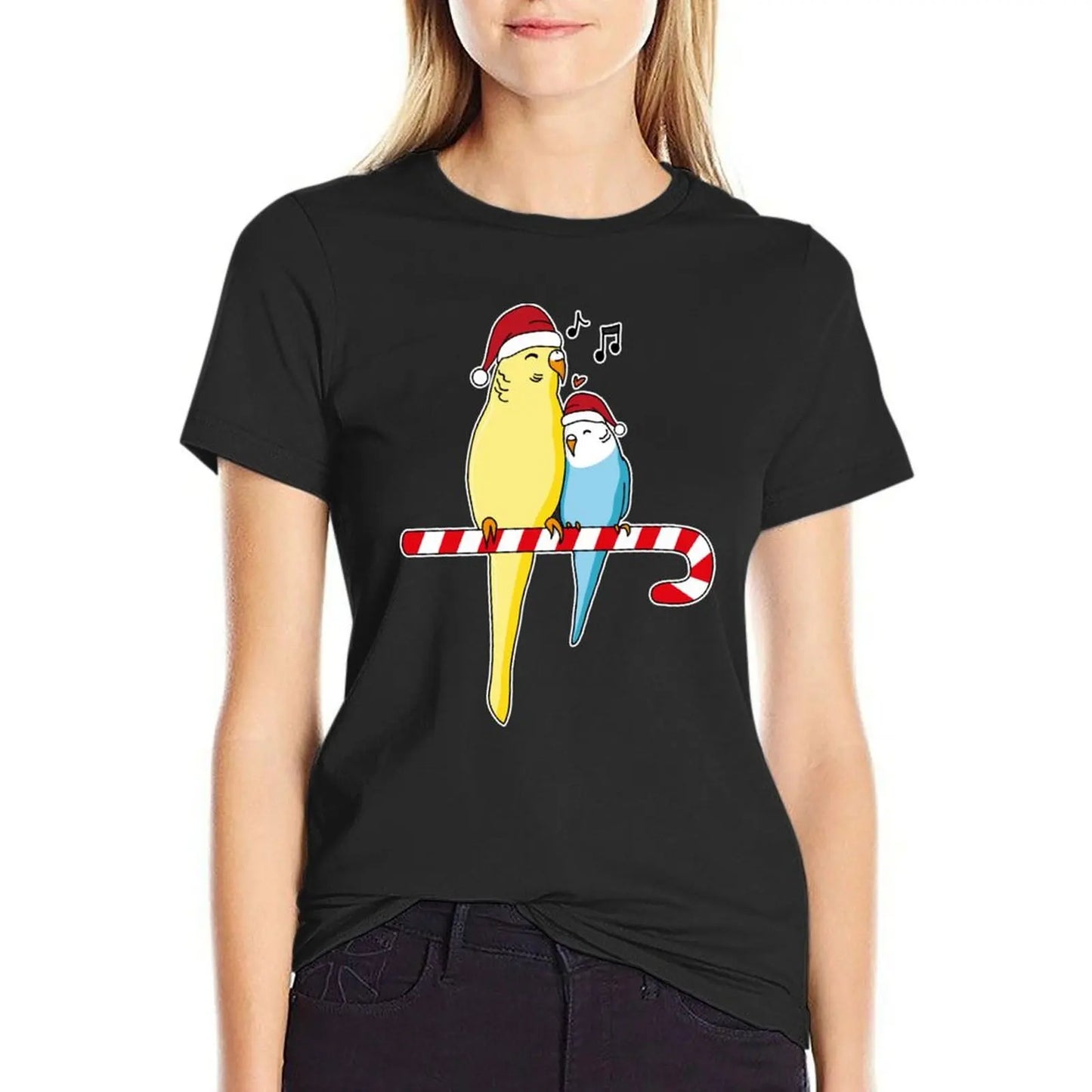 Christmas Budgie budgerigar bird parakeet gift idea T-Shirt kawaii clothes animal prinfor blanks Woman fashion