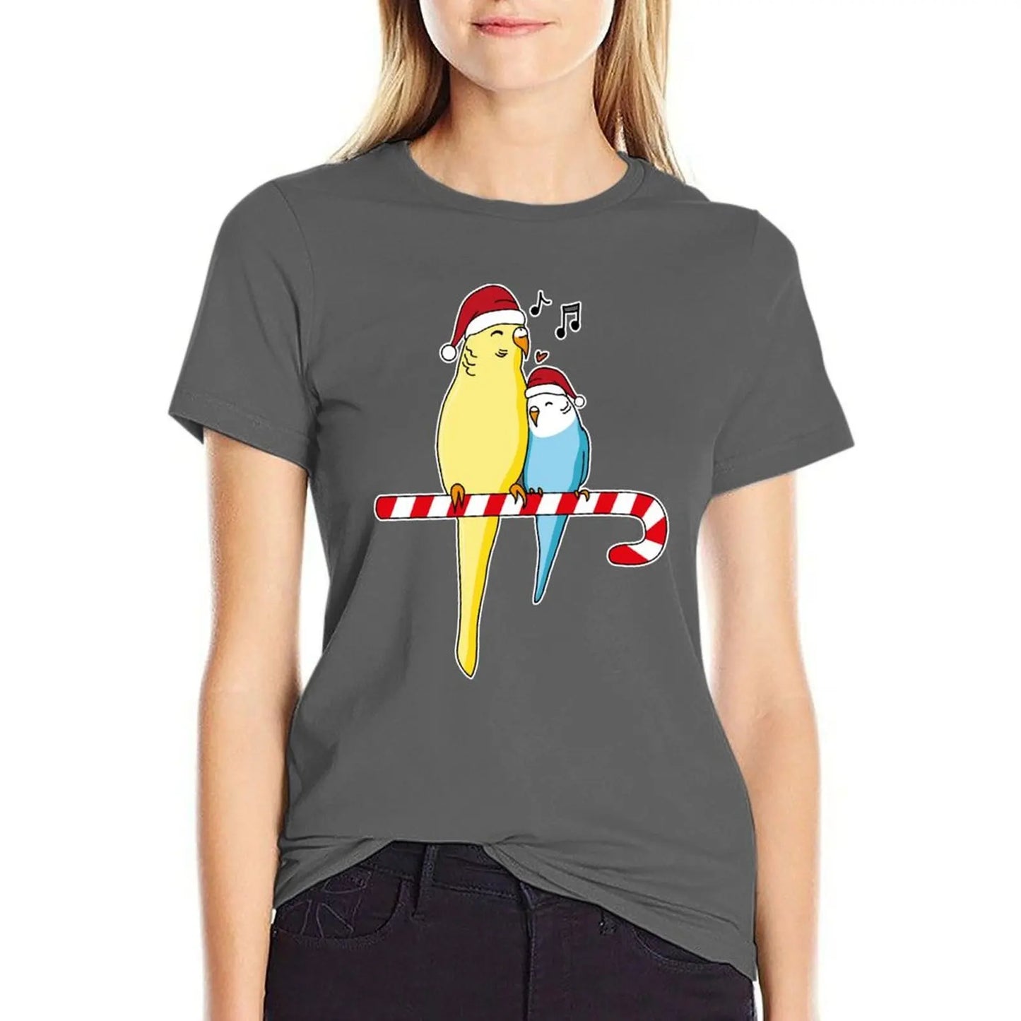 Christmas Budgie budgerigar bird parakeet gift idea T-Shirt kawaii clothes animal prinfor blanks Woman fashion