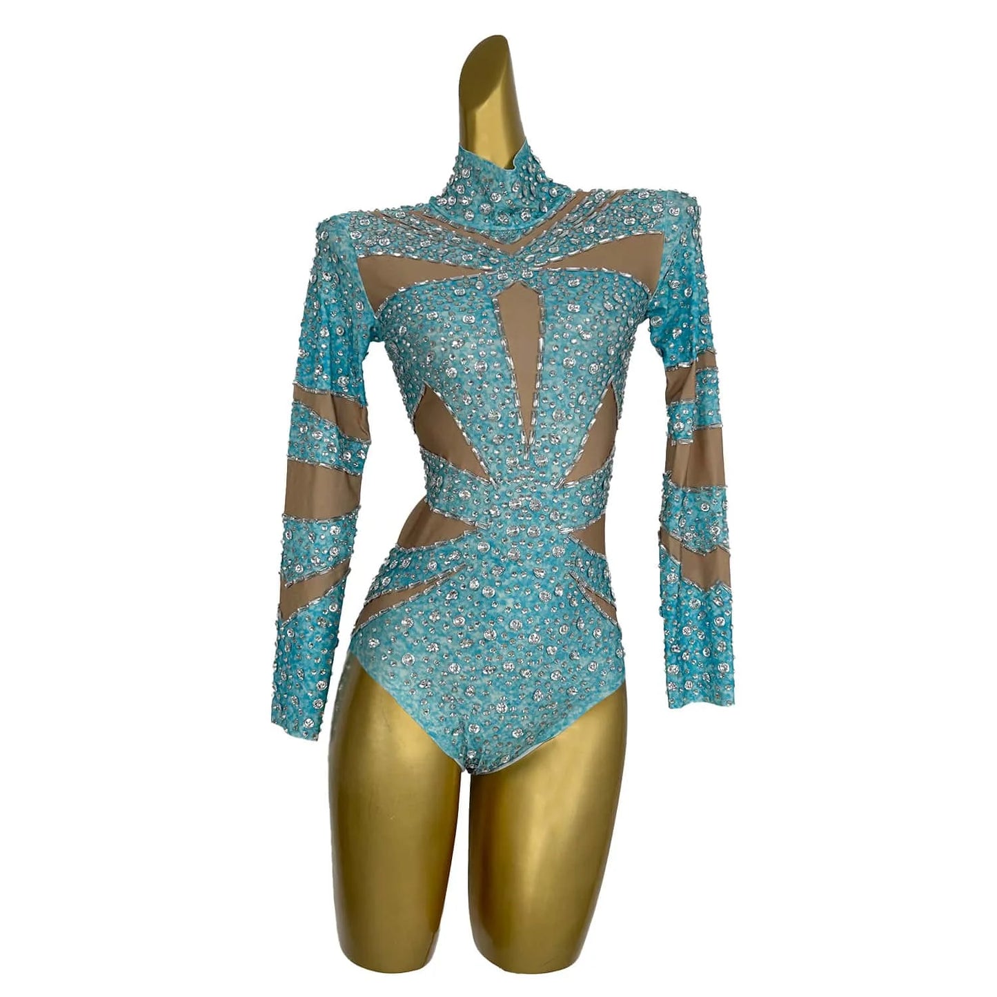 Sparkly Crystals Leotard Sexy Crystal Bodysuit Dance Costume Women Nightclub Party Birthday Outfit Show Stage Wear Jixue