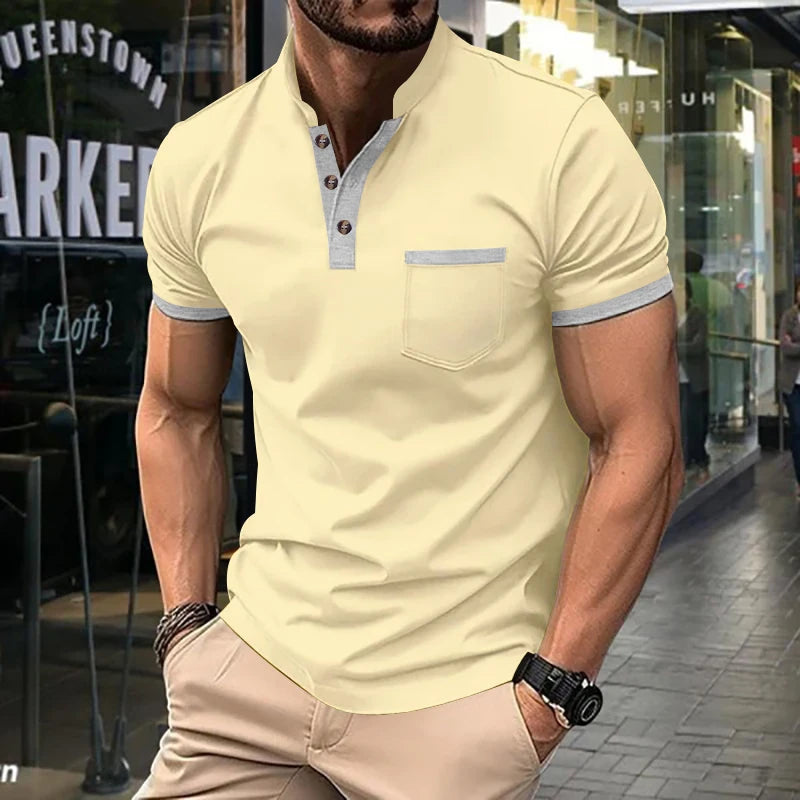 New  Summer Men Short Sleeved Polo Shirt Casual Solid Color T-shirt Men's Breathable Shirt For Men Modern Stylish Clothing S-3XL