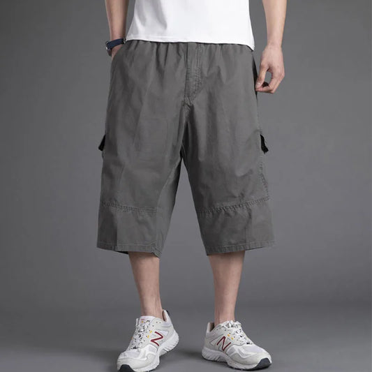 Big Size 6XL Men Summer Oversize Cargo Shorts Street Fashion Vintage Essentials Male Elastic Waist Outdoor Casual Short Pants