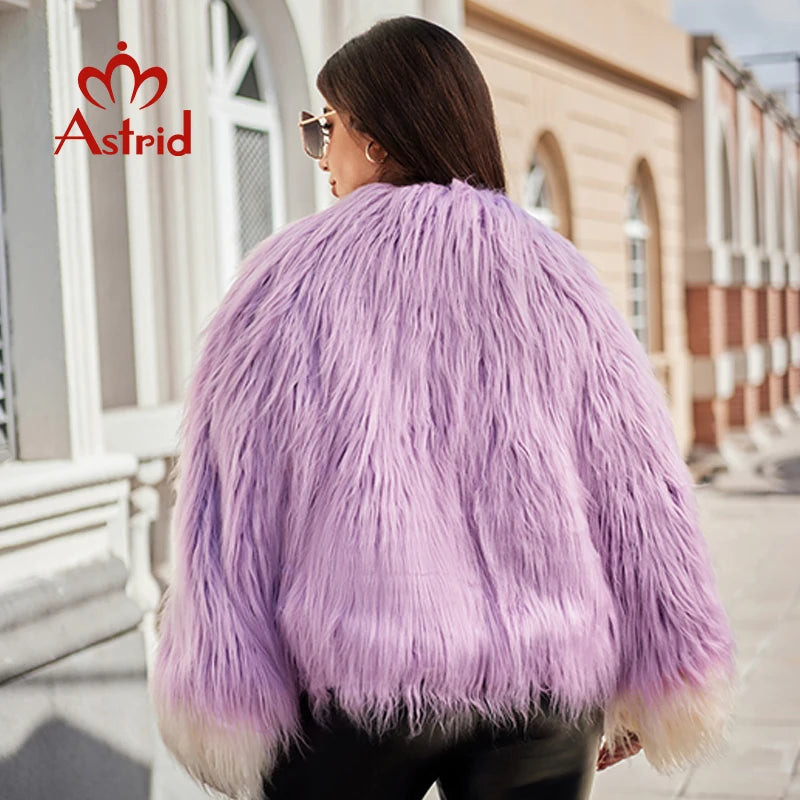 Astrid Faux Fur Coat Women 2024 Winter Loose Cardigan Fur Jacket  Plus Size Stylish Female Luxury Furry Overcoat Girl Streetwear