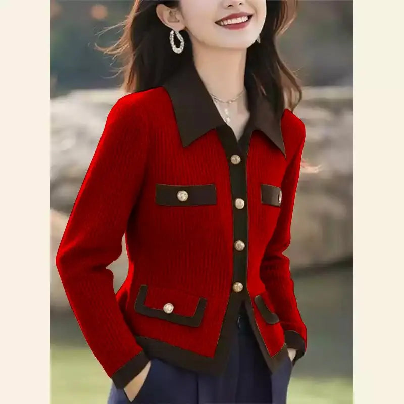 Knitted Sweater Top Women's Cardigan Sweater New Long Sleeved Style Base