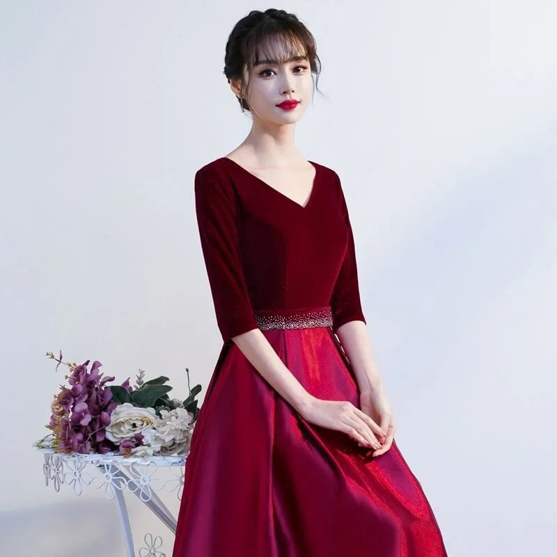 New Costume College Style Solo Performance Graduation Choral Costume Long Dress Choir Performance Banquet Full Dresses Elegant