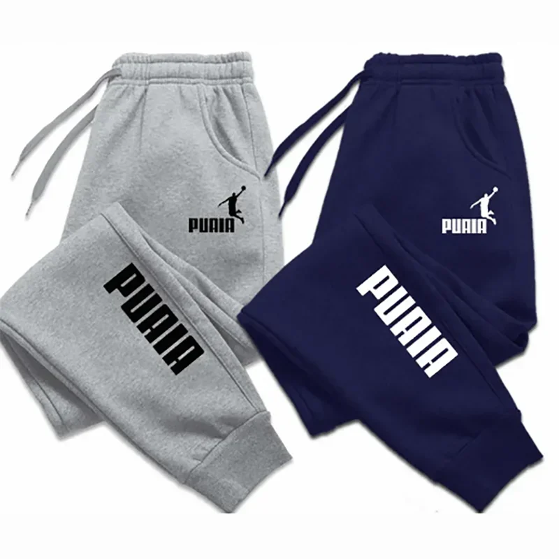 PUAIA Printed Men's Sweatpants Spring Autumn Jogging Trousers Fitness Loose Fit Clothing Solid Color Outfit Streetwear Pants