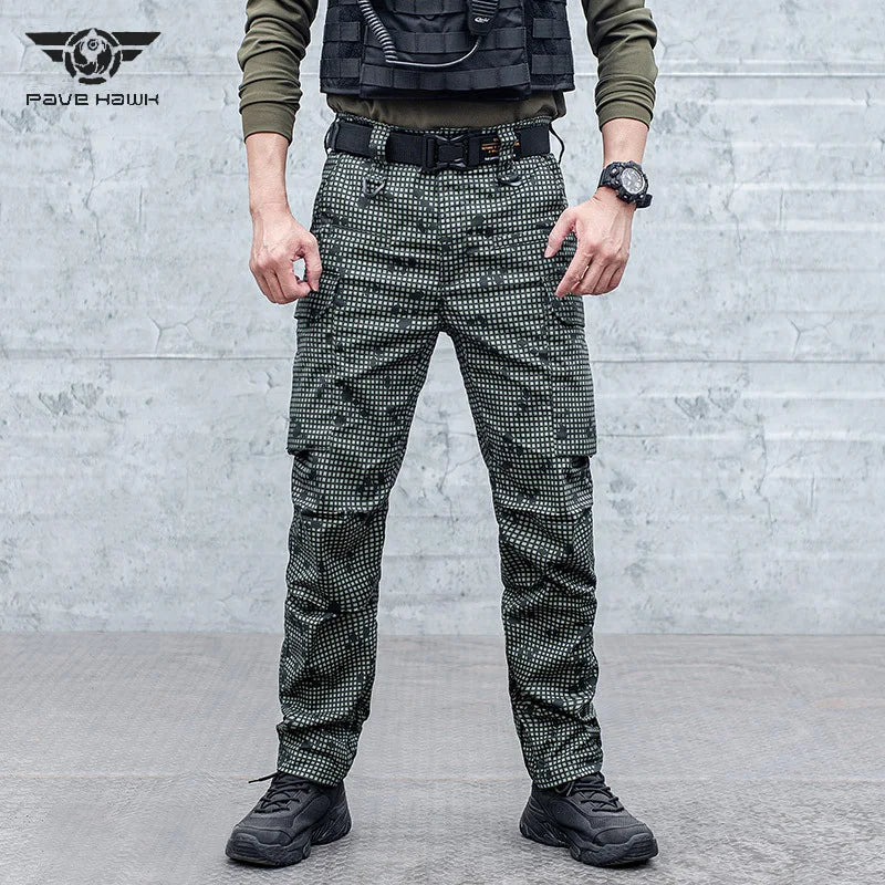 Men's IX15 Cargo Pants Stretch Straight-leg Multi-pocket Trousers Wear Resistant Splash Proof Training Work Pants Casual Jogger