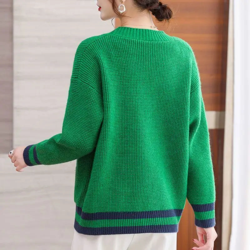 Extra Large Size Fat Mom Cardigan Sweater Spring Autumn Korean Style Sweater Jacket Temperament Sweater Women Clothing