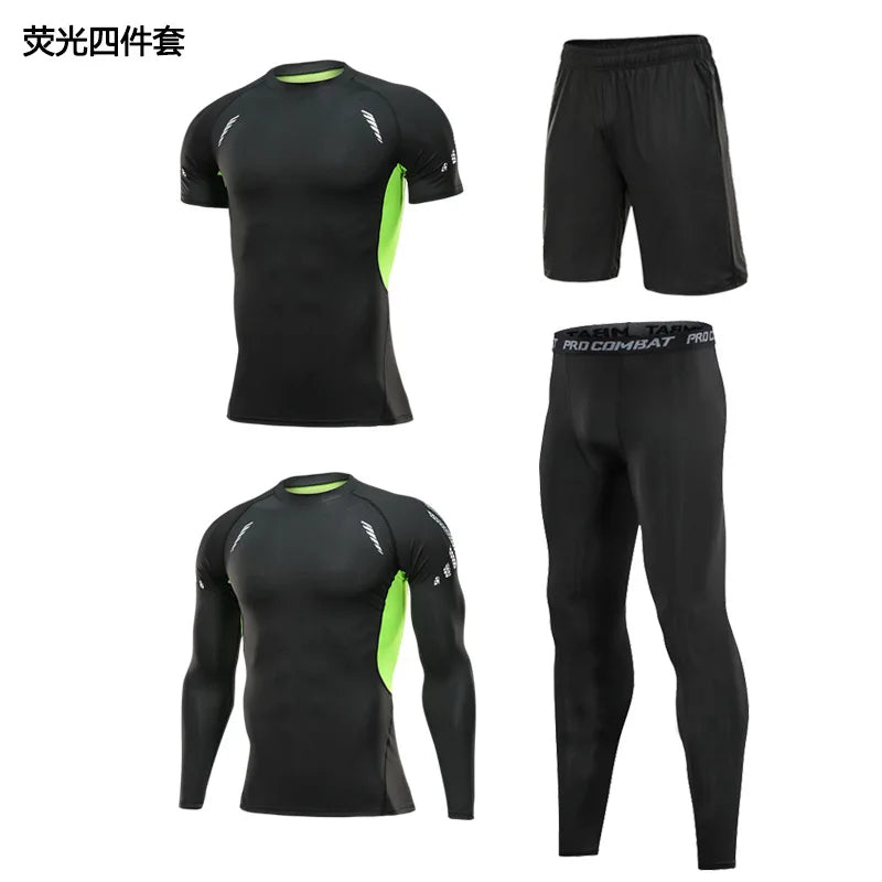 Sportswear Gym Fitness Tracksuit Men's Running Sets Compression Basketball Underwear Tights Jogging Sports Suits Clothes Dry Fi