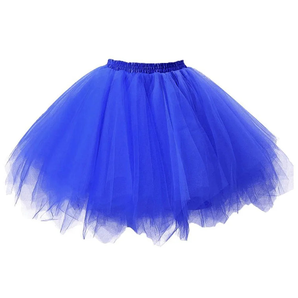 Women Skirts Tutu Princess Fashion Ballet Black Tutu Fluffy Skirt For Women Tulle Petticoat Skirts Elastic Adult Pink Tutu Skirt