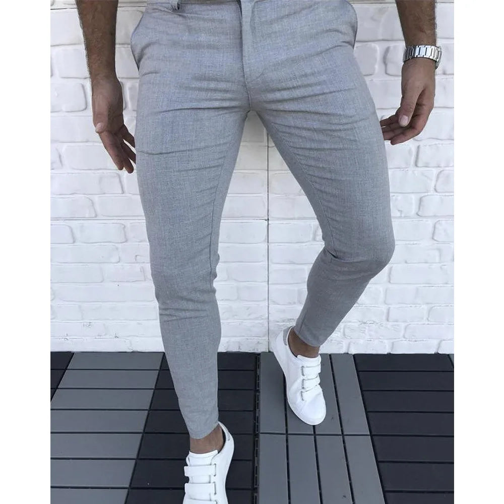 Men's Fashion Casual Pants Streetwear Trousers New Slim Fit Social Business Office Autumn Straight Soft Male Suit Pants Hot Sale