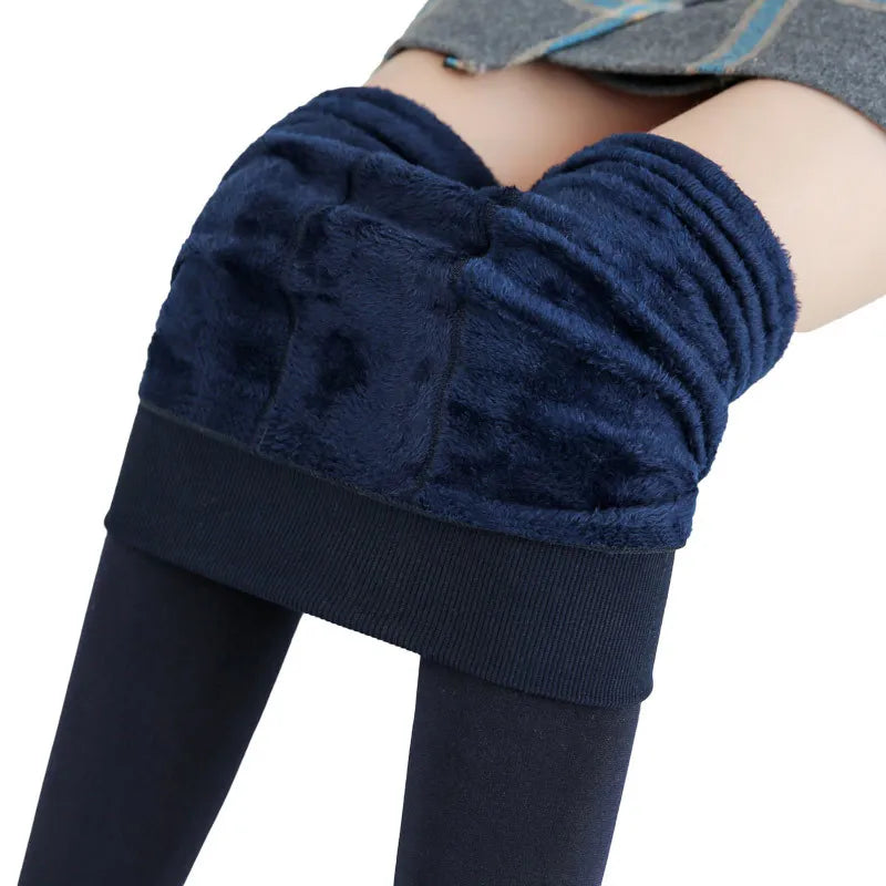 YRRETY Thermal Leggings Winter Women Velvet Fleece Pants Hight Waist Solid Keep Warm Tights Stretchy Black Fitness Girl Bottom