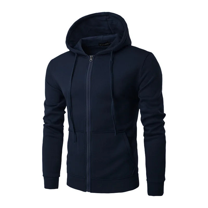 Autumn Men Sweatshirts Long Sleeve Jacket Hoodie Zipper Closure Jacket Male Hoodies Sweatshirt Slim Fit Male Clothing