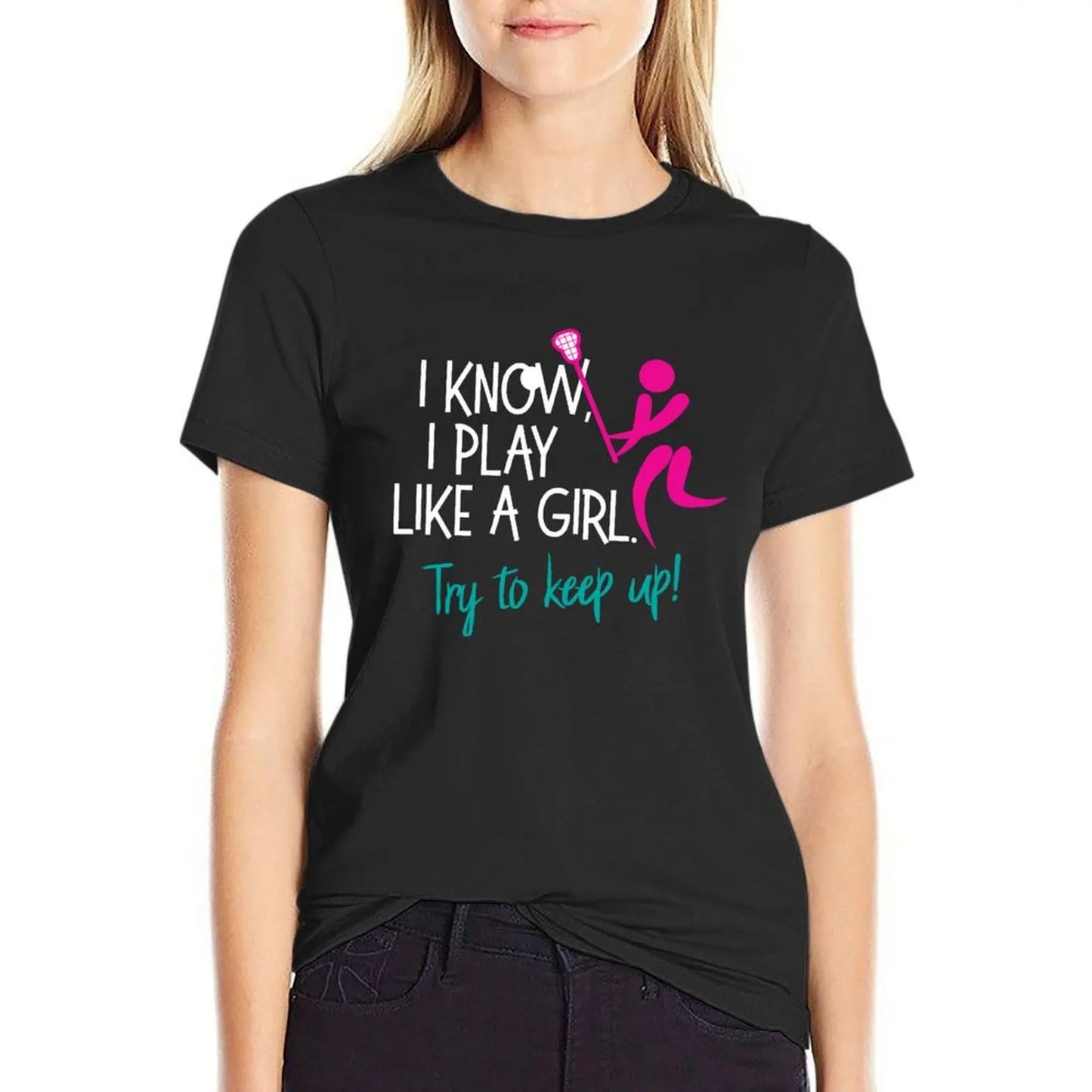 I Know I Play Like A Girl T-Shirt animal print Aesthetic clothing t-shirt dress for Women long