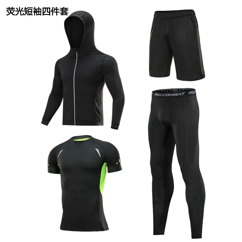 Sportswear Gym Fitness Tracksuit Men's Running Sets Compression Basketball Underwear Tights Jogging Sports Suits Clothes Dry Fi