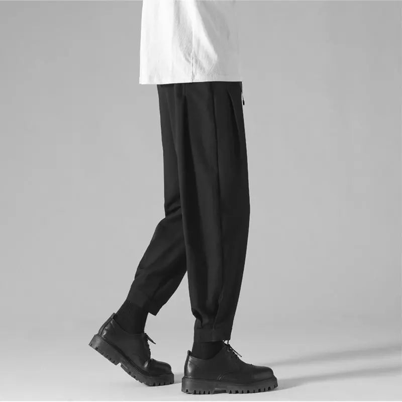 Men Suit Pants High Quality Fashion Solid Color Loose Harem Pants Male England Style Business Men Trousers Plus Size L-5XL