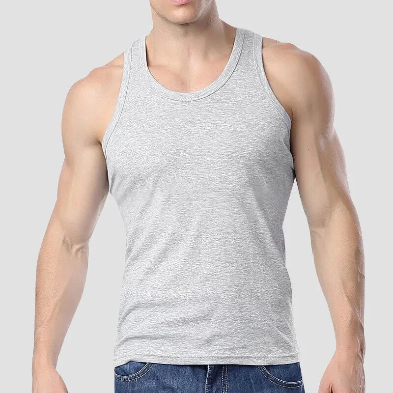 2024 New Men's Summer Lightweight Cotton Tight Vest Sports Casual Family Pajamas Outdoor Tight Top Breathable Quick Drying Vest