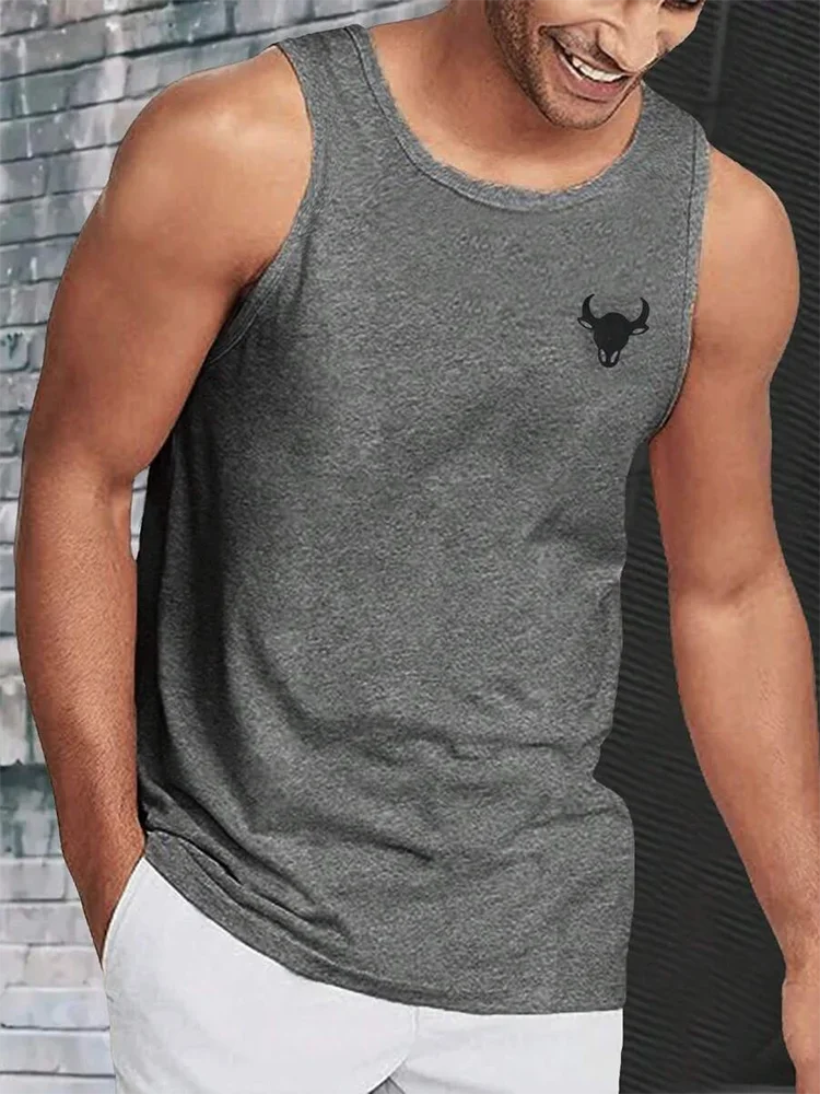 New urban street summer casual men's letter 3D printed sleeveless vest trendy men's fitness vest tops men's sleeveless T-shirt