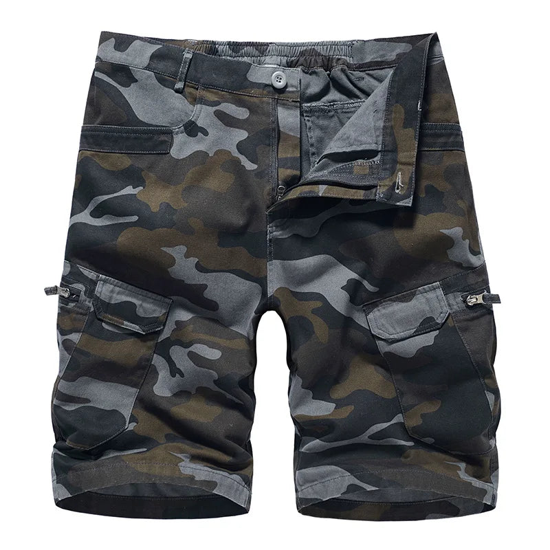 Summer New Men's Cargo Shorts European Size Camouflage Loose Size Casual  Five Quarter Pants