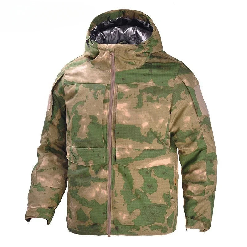 Men Heat Reflective Tactical Cotton Jacket Winter Warm Thicken Camouflage Windproof Clothing Outdoor Assault Hooded Windbreaker