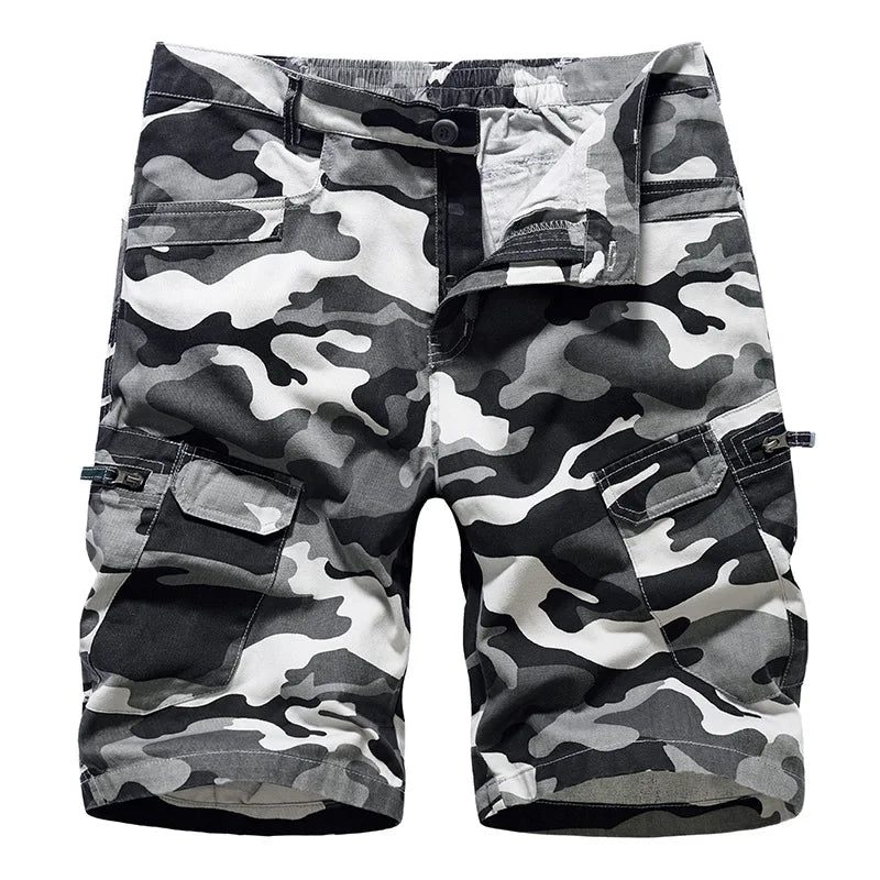 Summer New Men's Cargo Shorts European Size Camouflage Loose Size Casual  Five Quarter Pants