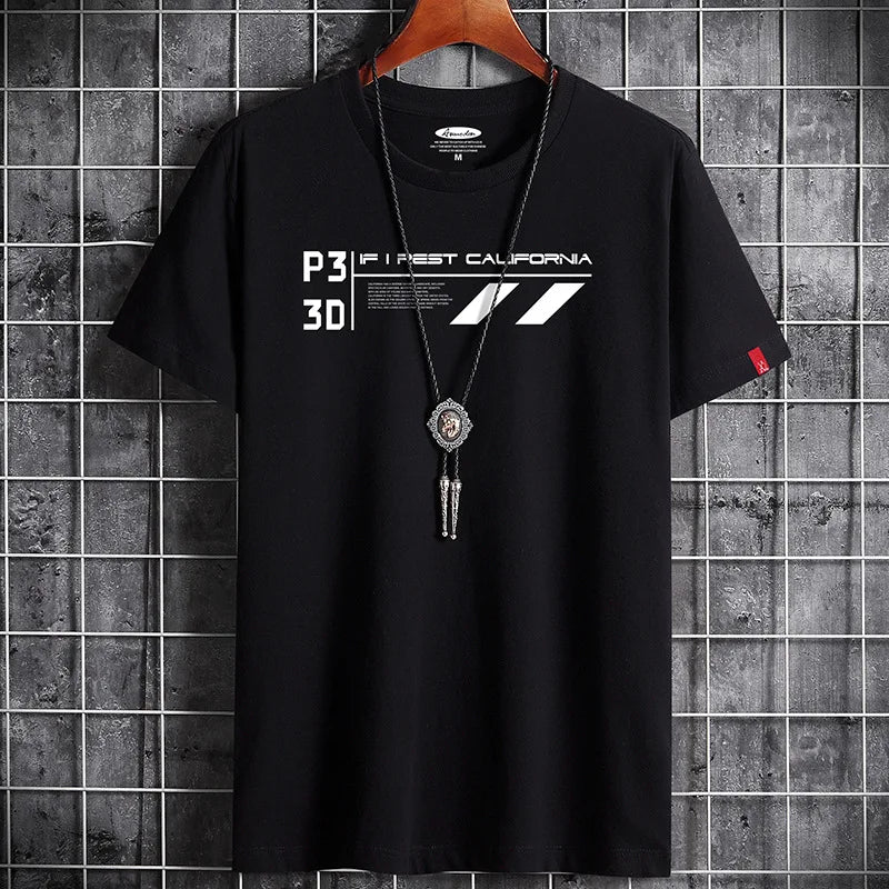 2022 Newest T Shirt for Men Clothing Fitness Black O Neck AnimeMan T-shirt For Male Oversized S-6XL New Men T-shirts Goth Punk