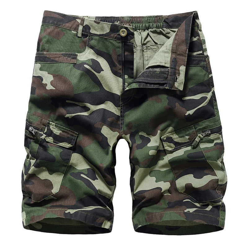 Summer New Men's Cargo Shorts European Size Camouflage Loose Size Casual  Five Quarter Pants