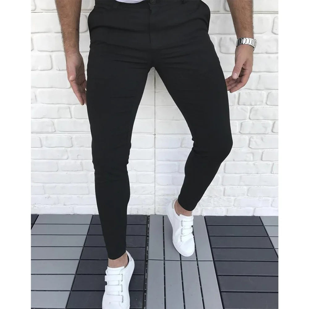 Men's Fashion Casual Pants Streetwear Trousers New Slim Fit Social Business Office Autumn Straight Soft Male Suit Pants Hot Sale