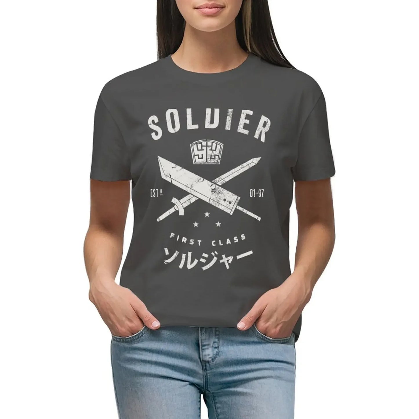 SOLDIER T-Shirt Short sleeve tee Female clothing t-shirt dress for Women graphic