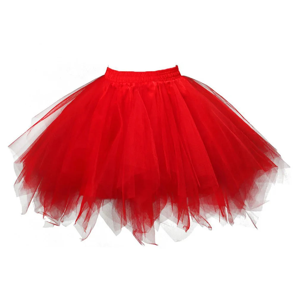 Women Skirts Tutu Princess Fashion Ballet Black Tutu Fluffy Skirt For Women Tulle Petticoat Skirts Elastic Adult Pink Tutu Skirt