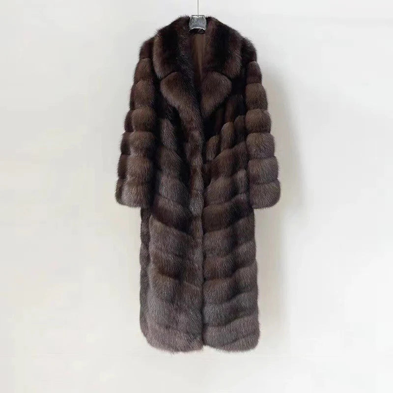 Women's Luxury Winter Fashion Faux Fur Coat Brown Fur Coat Women Thick Warm Outerwears Furs Women Fluffy Faux Fur Jacket Female