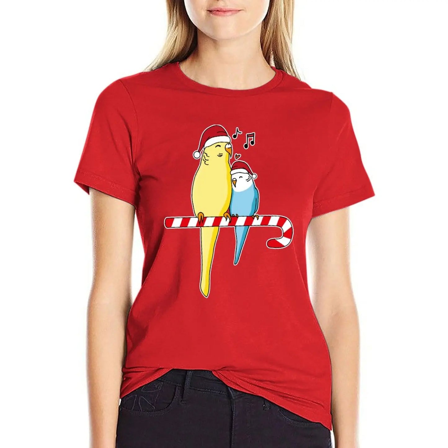 Christmas Budgie budgerigar bird parakeet gift idea T-Shirt kawaii clothes animal prinfor blanks Woman fashion