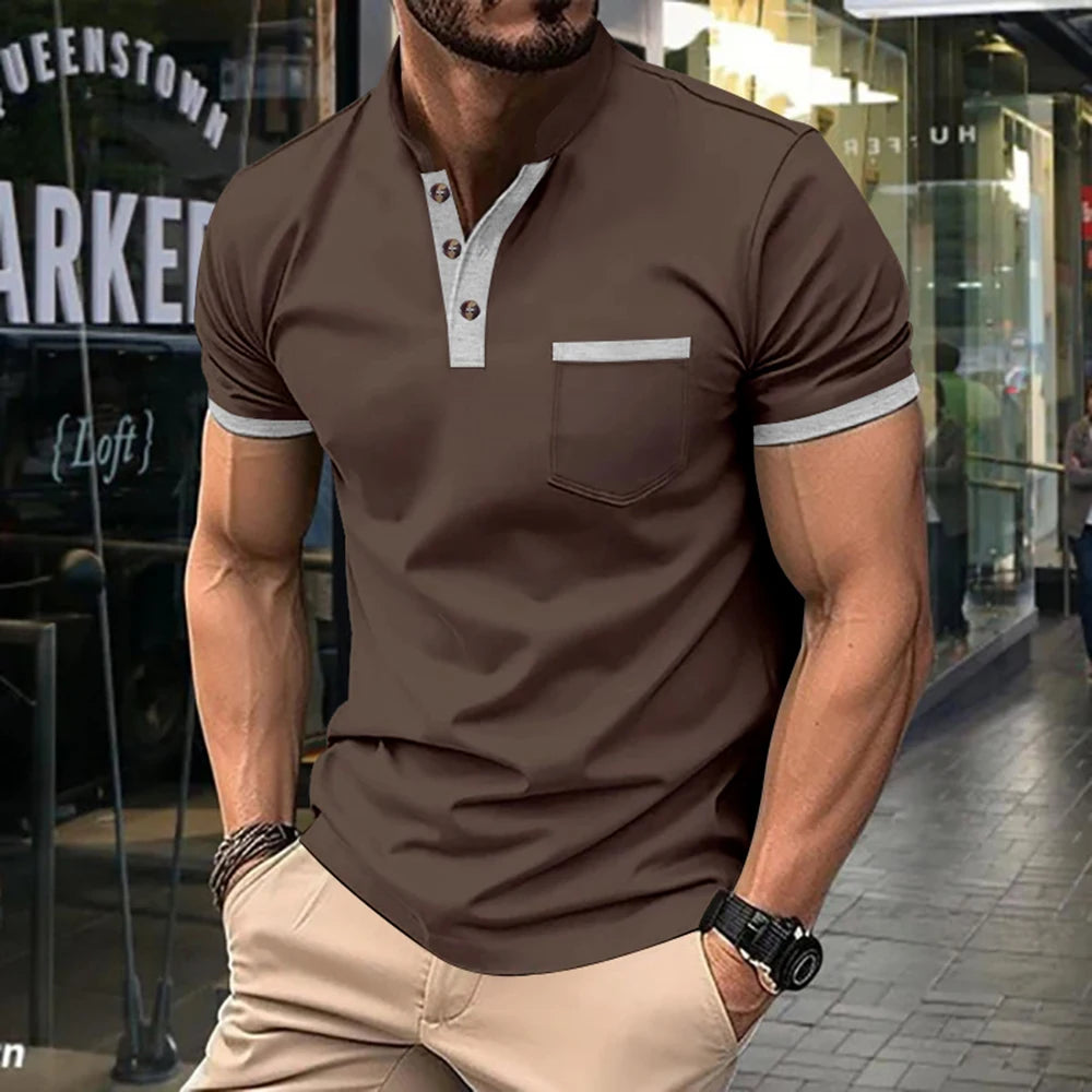 New  Summer Men Short Sleeved Polo Shirt Casual Solid Color T-shirt Men's Breathable Shirt For Men Modern Stylish Clothing S-3XL