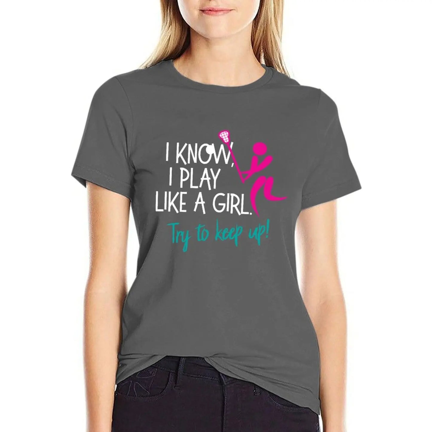 I Know I Play Like A Girl T-Shirt animal print Aesthetic clothing t-shirt dress for Women long