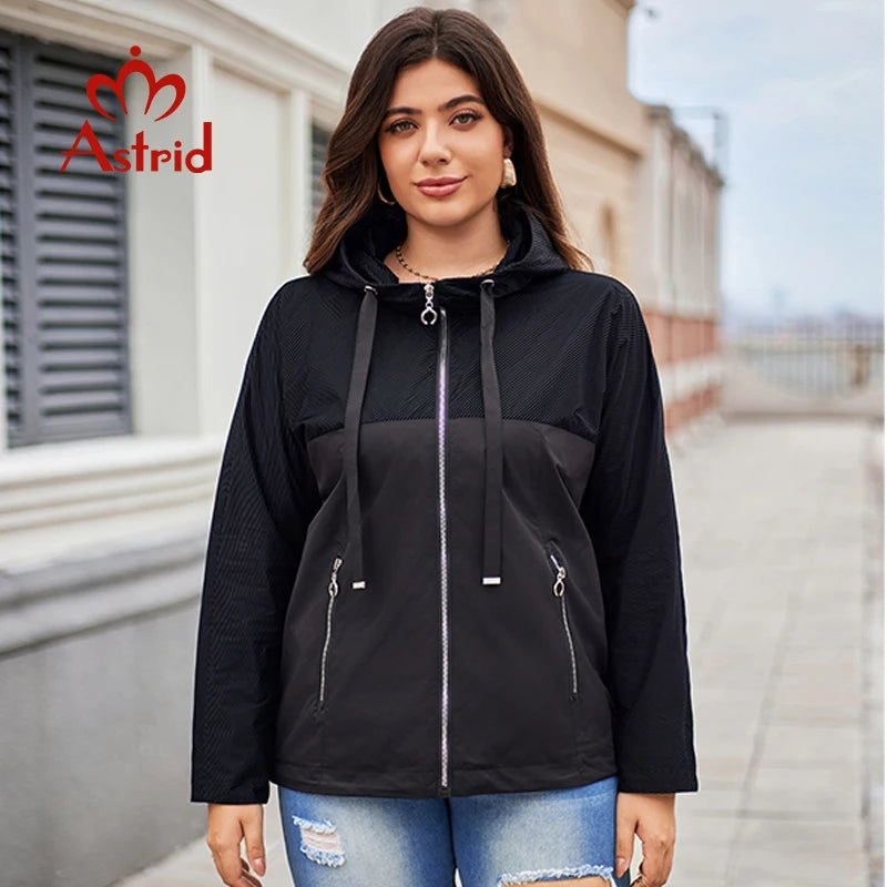 Astrid New Women's Trench Coat Women Jacket Plus Size Hooded Windbreaker Lady Casual Overcoat Female Outerwear Spring 2024 10718